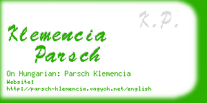 klemencia parsch business card